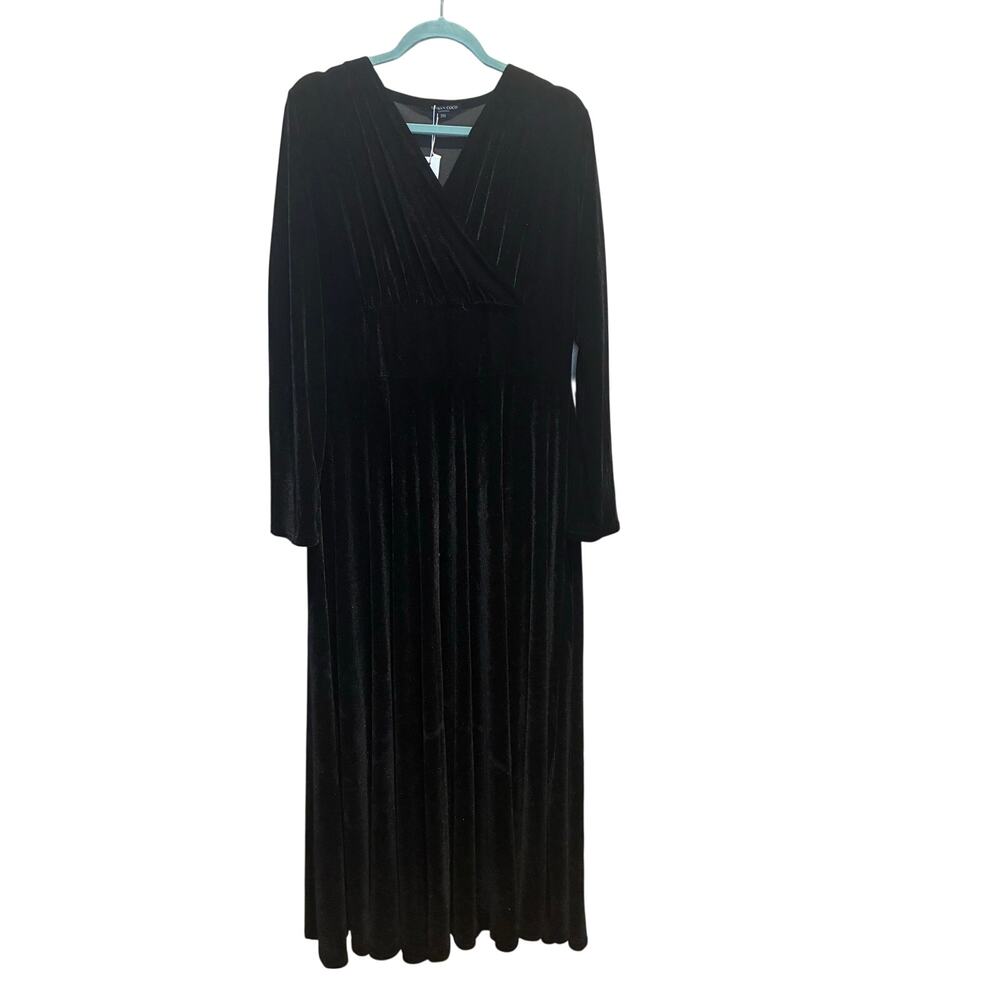 Urban Coco Women's XXL Maxi Velvet Dress Black Gothic Dark Romantic NWT